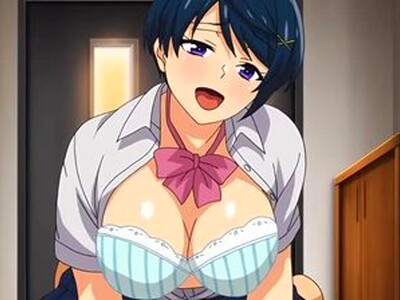 ドスケベな巨乳JKが学校で男にHないたずらを次々として、家に行って激しいHを楽しんで中出しで果ててしまう！