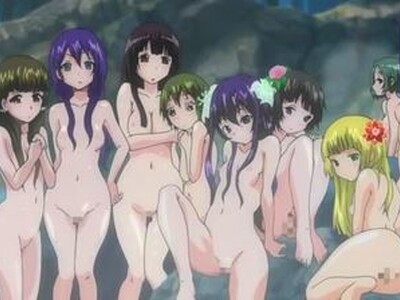 ロリ系の美少女たちが、大きな洞窟の中にある温泉でハーレム乱交で男にHをおねだりして中出しを満喫しまくる！