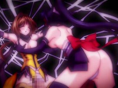 巨乳くノ一が、クモの糸で拘束されてしまい、ふたなりの敵の女のデカチンを突っ込まれて中出しで昇天しまくる！