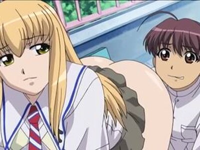 金髪の巨乳美少女が学校の屋上で自慢のおっぱいで男を攻めながら激しいHを楽しんで中出しさせまくる！